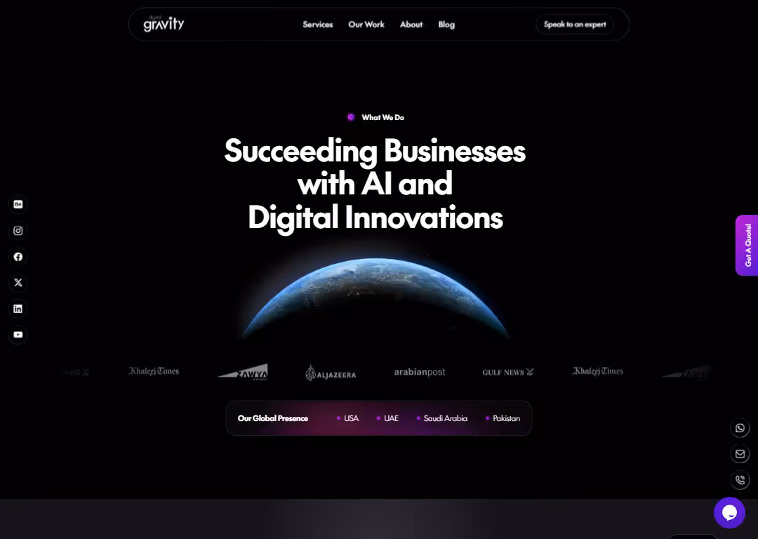 Top 8 best web design agencies in Dubai 12 Digital Gravity - Homepage