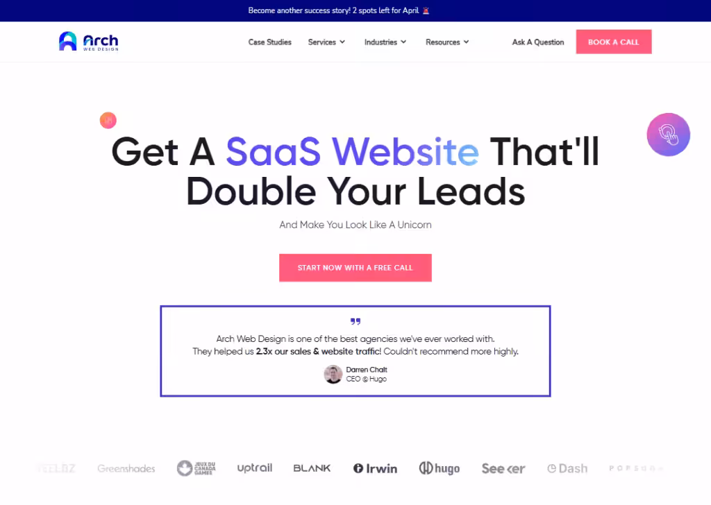 Arch Web Design - Homepage