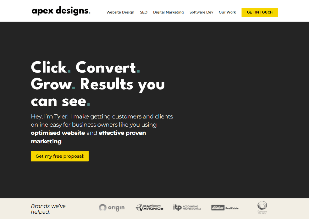 Top 9 Best Website Design Companies in Shepparton 5 Apex Designs - Homepage
