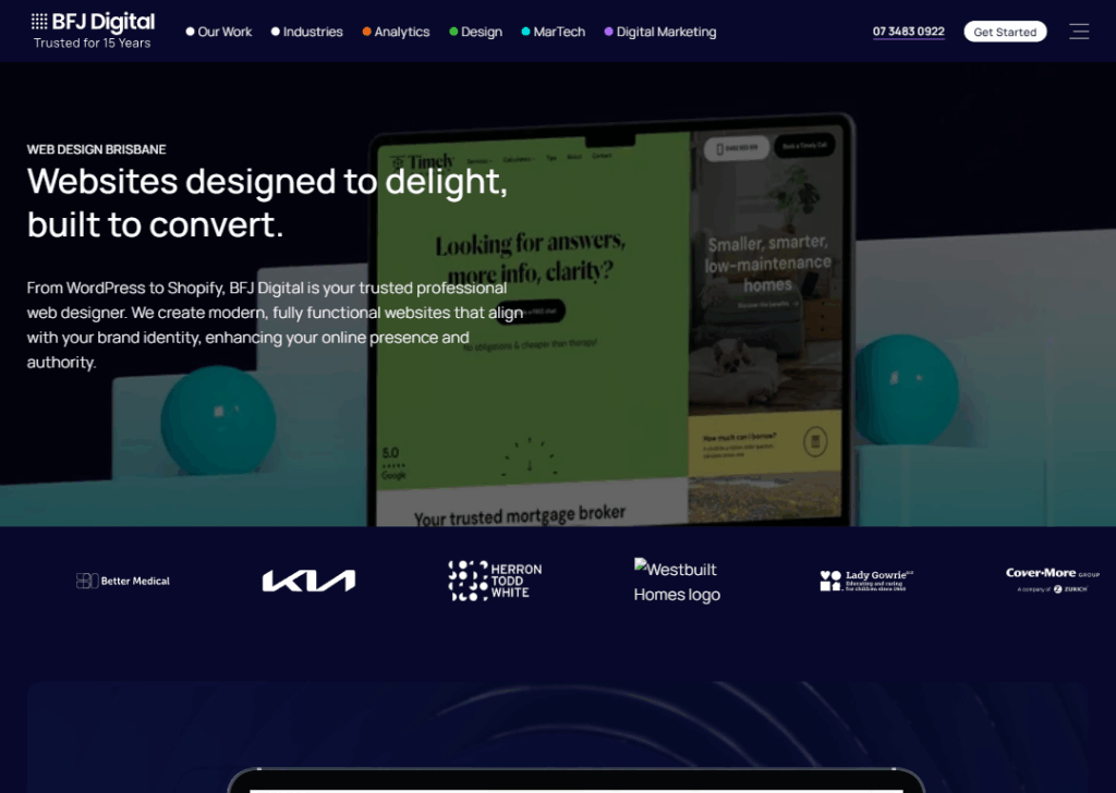 Top 9 Best Website Design Companies in Brisbane 5 BFJ Digital - Homepage