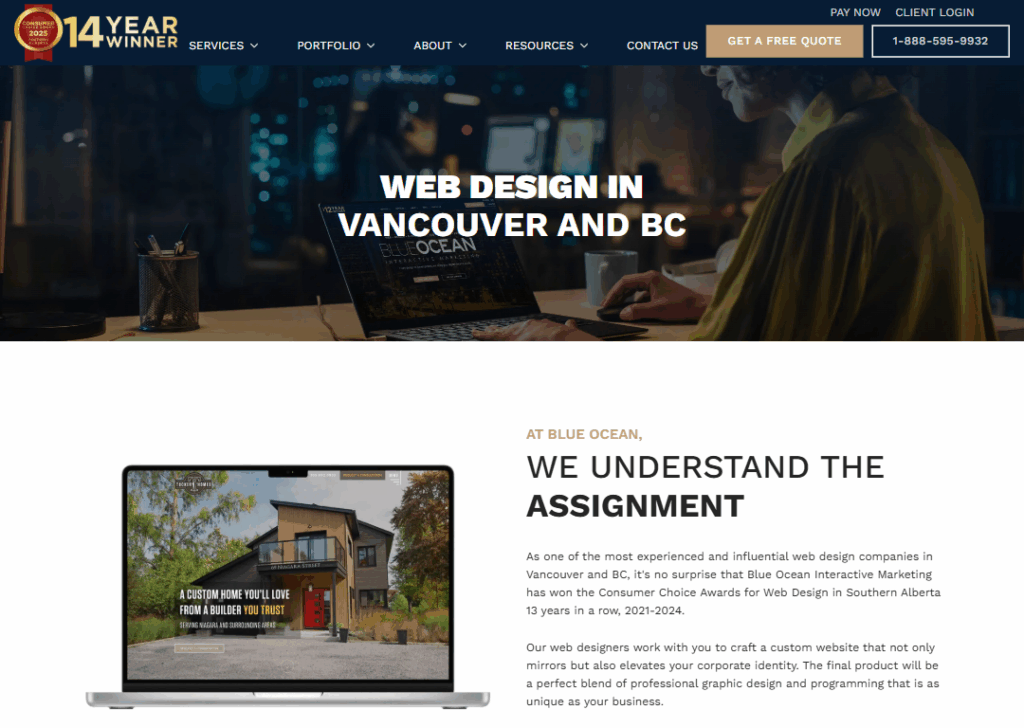 Top 9 Best Website Design Companies in Vancouver 5 Blue Ocean Interactive Marketing - Homepage