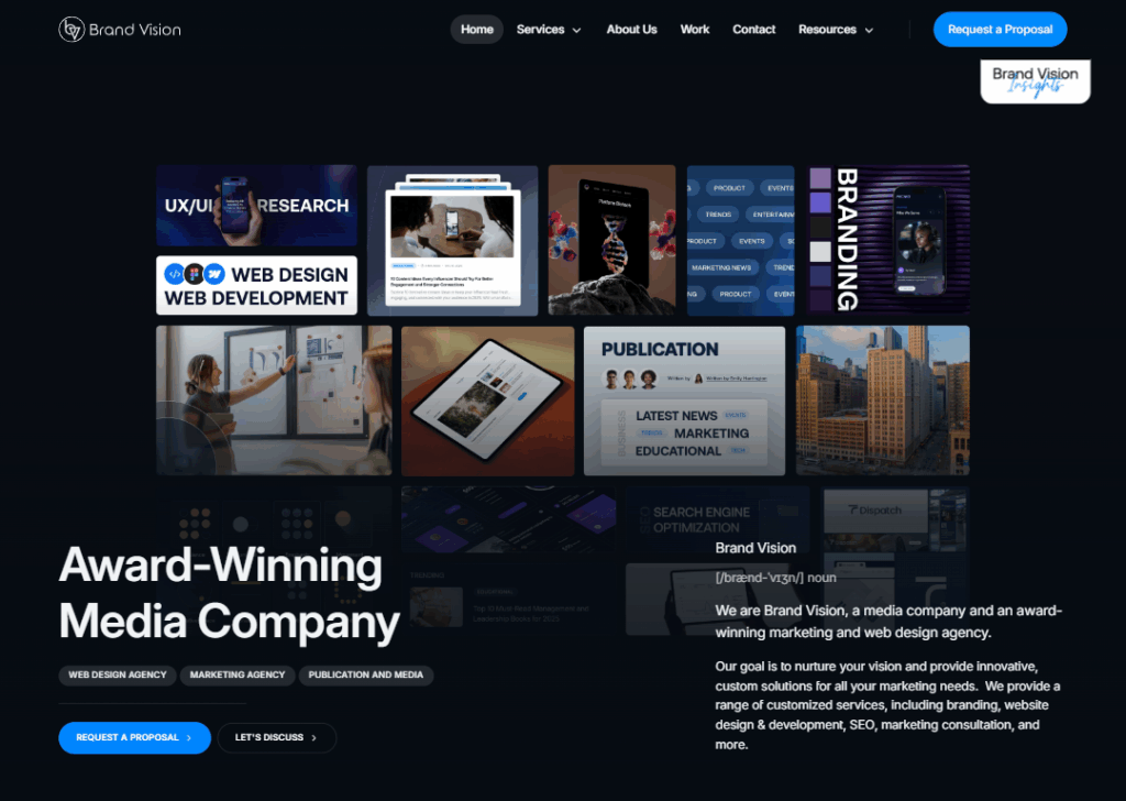 Top 9 Best Website Design Agencies in Toronto 8 Brand Vision - Homepage