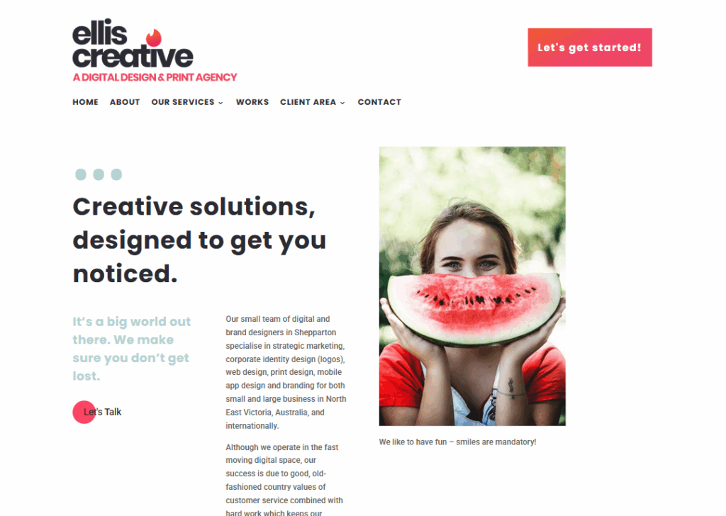 Top 9 Best Website Design Companies in Shepparton 4 Ellis Creative - Homepage