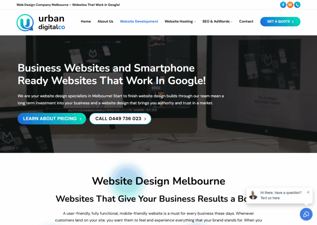 Top 9 Best Website Design Companies in Melbourne 7 Urban Digital Co - Homepage