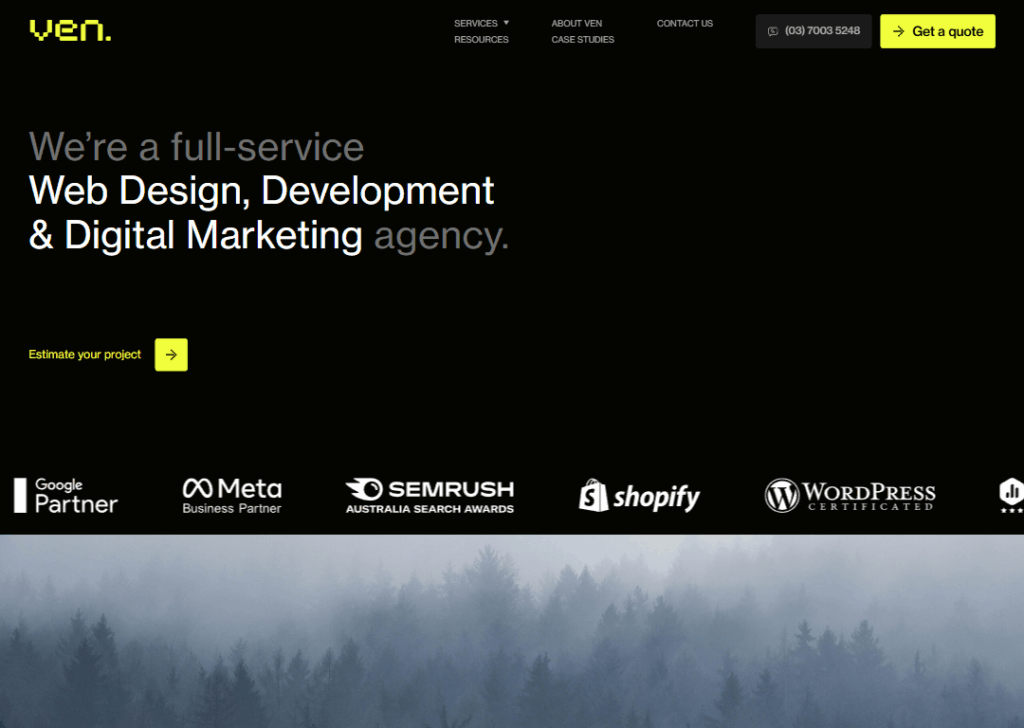 Top 9 Best Website Design Companies in Melbourne 6 Ven Agency - Homepage