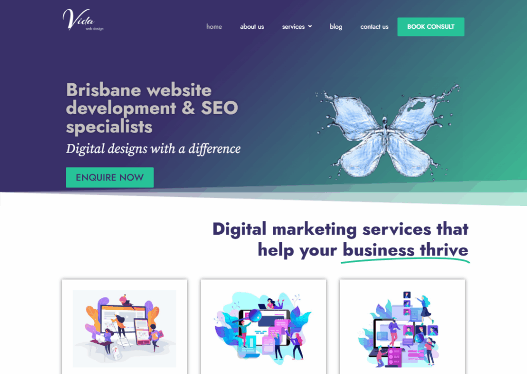 Top 9 Best Website Design Companies in Brisbane 9 Vida Web Design - Homepage
