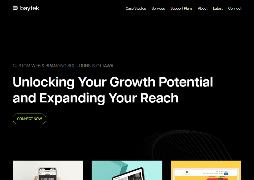 Top 9 Best Website Design Companies in Ottawa 4 Baytek - Homepage
