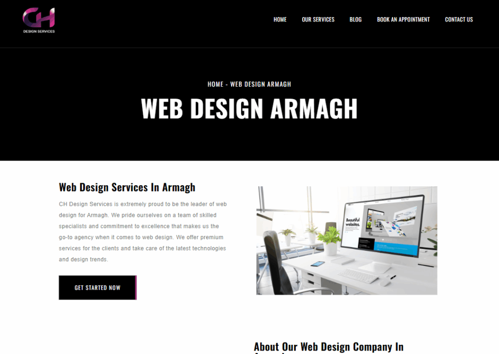 Top 9 Best Website Design Companies in Armagh 7 CH Design Services - Homepage