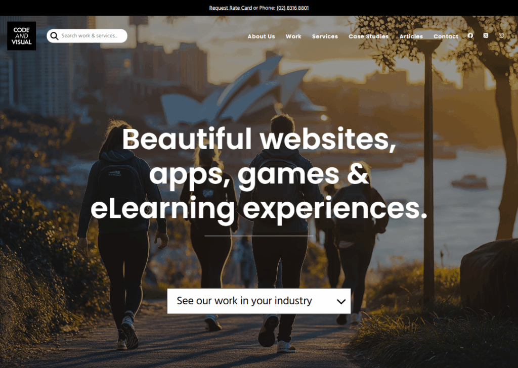 Top 9 Best Website Design Companies in Canberra 7 Code & Visual - Homepage