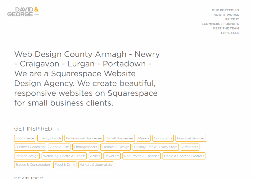 Top 9 Best Website Design Companies in Armagh 5 David & George - Homepage