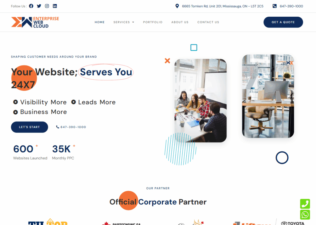 Top 9 Best Website Design Companies in Mississauga 8 Enterprise Web Cloud - Homepage