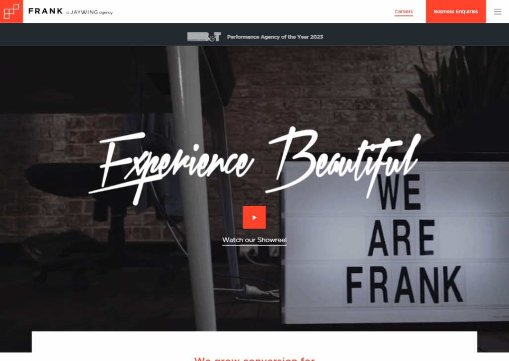 Top 9 Best Website Design Companies in Canberra 3 Frank Digital - Homepage