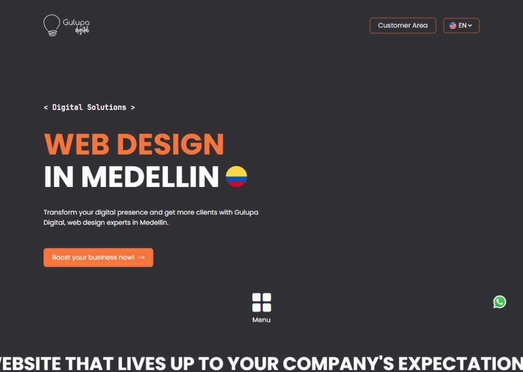 Top 9 Best Website Design Companies in Medellin 2 Gulupa Digital - Homepage