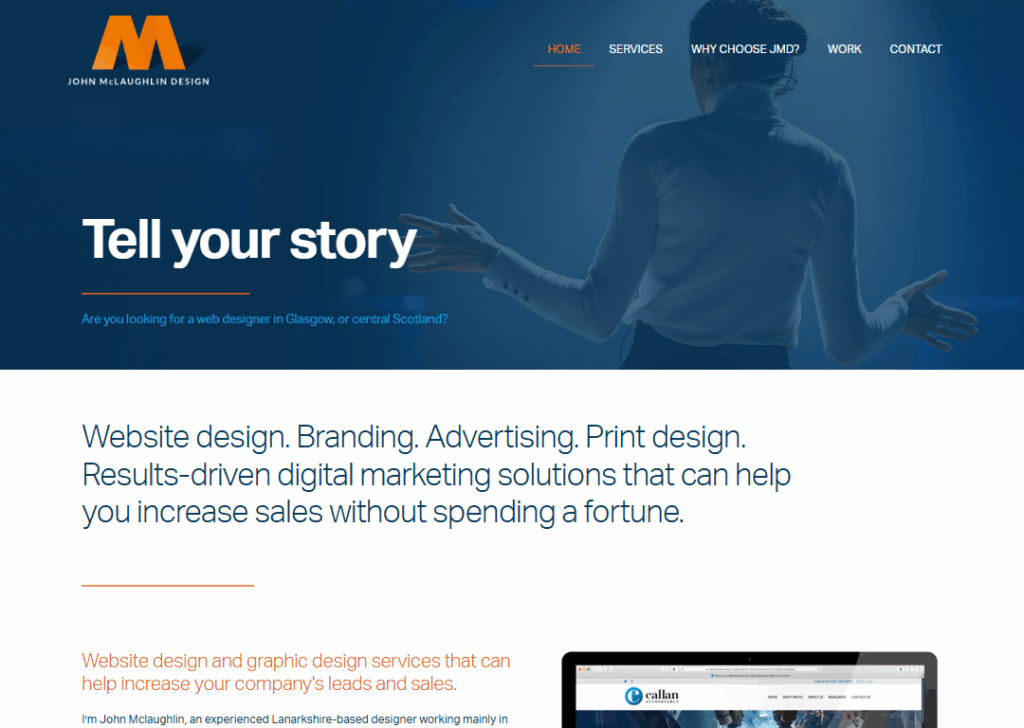 Top 9 Best Website Design Companies in Glasgow 3 John McLaughlin Design - Homepage