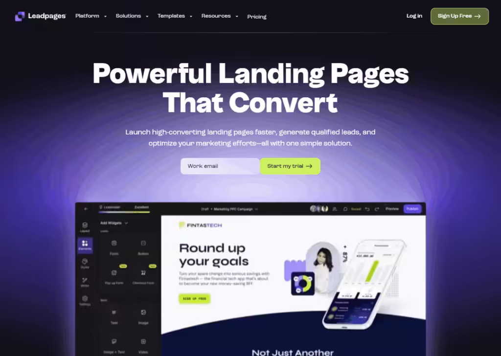 LeadPages - Homepage