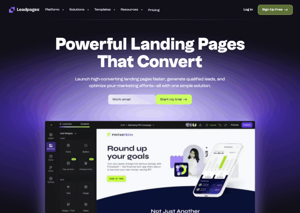 How Much Does It Cost to Make a Landing Page? 1 LeadPages - Homepage