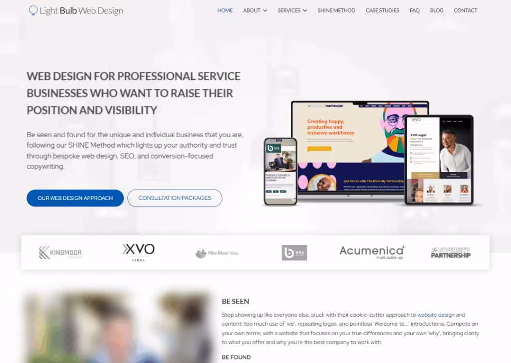 Light Bulb Web Design - Homepage