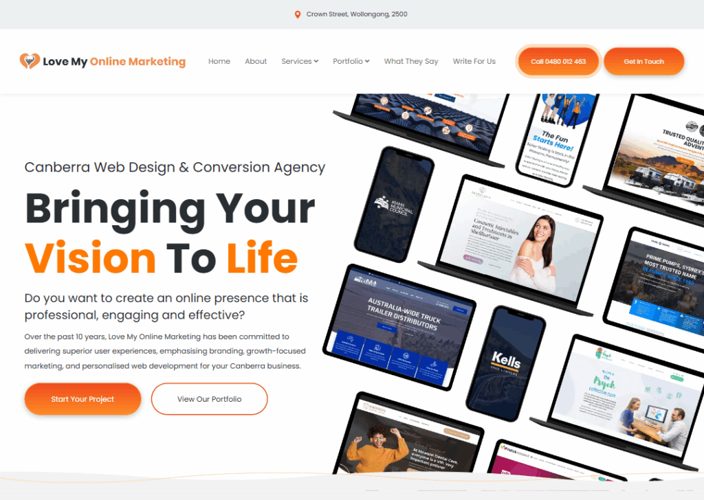 Top 9 Best Website Design Companies in Canberra 4 Love My Online Marketing - Homepage