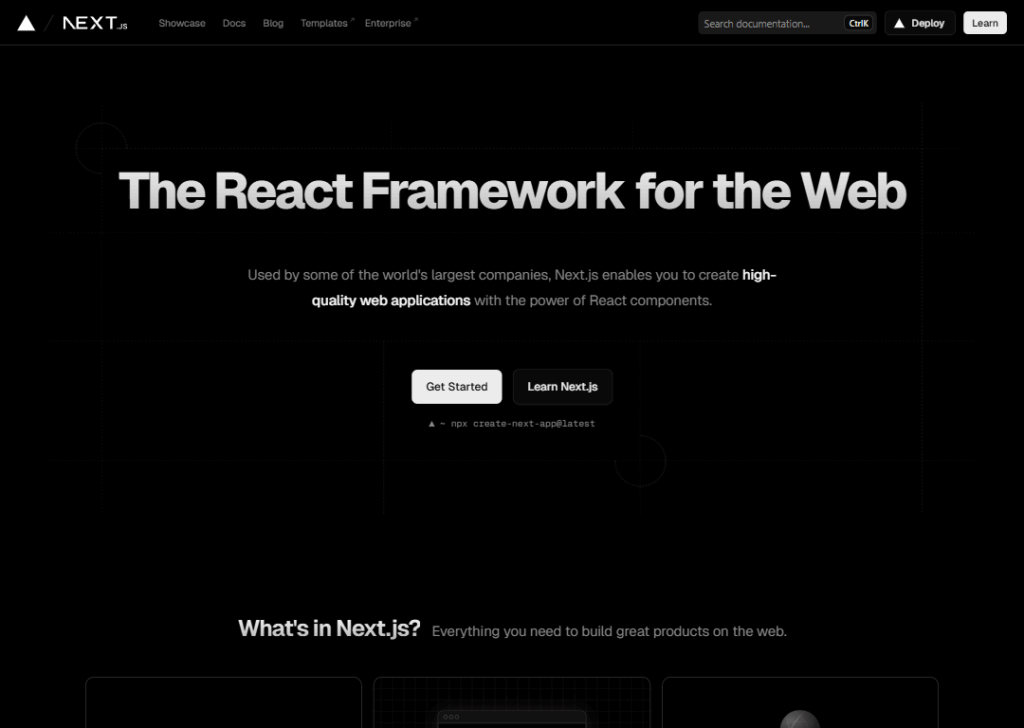 WordPress vs Next.js: Which Is Better for Building Your Website 2 Next.js Homepage