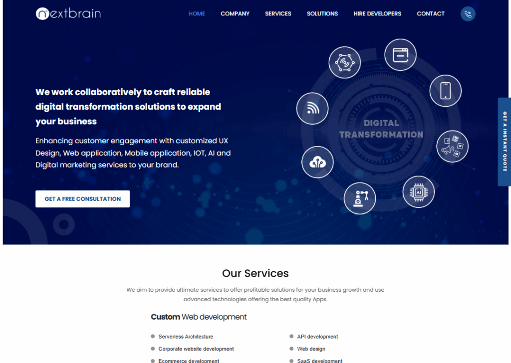 Top 9 Best Website Design Companies in Mississauga 3 Nextbrain - Homepage