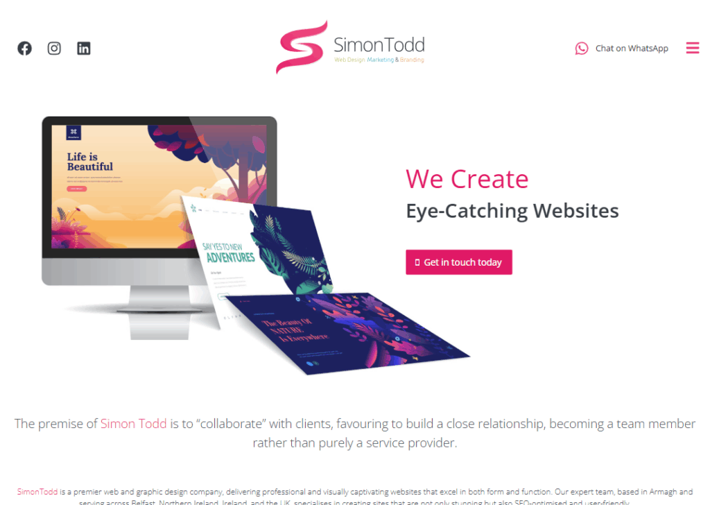 Top 9 Best Website Design Companies in Armagh 6 Simon Todd Design - Homepage