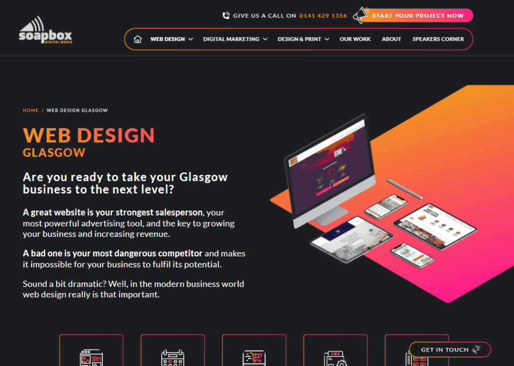 Top 9 Best Website Design Companies in Glasgow 9 Soapbox Digital Media - Homepage