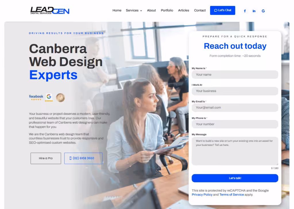 Web Designer Canberra - Homepage