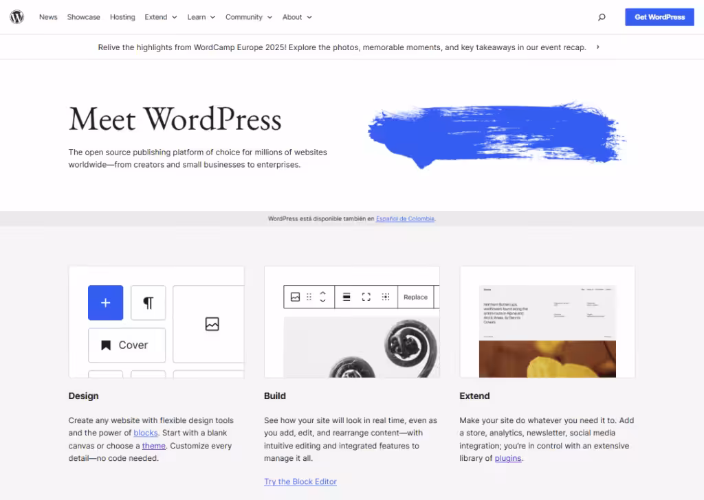 WordPress vs Next.js: Which is better for building your website 1 WordPress.org Homepage