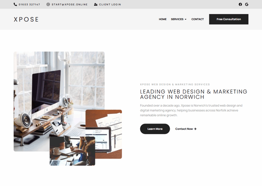 Top 9 Best Website Design Companies in Norwich 4 Xpose Online - Homepage