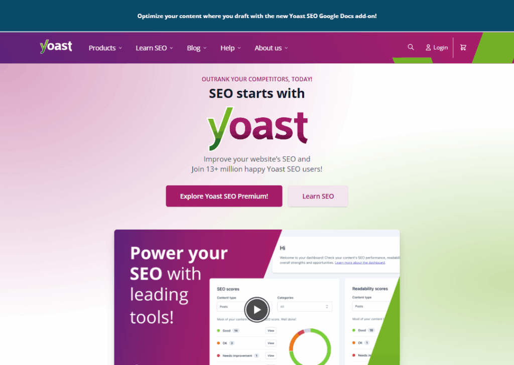 WordPress vs Zoho Sites: Which Is Better for Building Websites? 6 Yoast SEO - Homepage