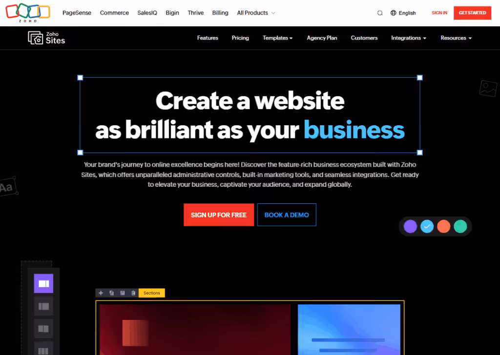 Zoho Sites - Homepage