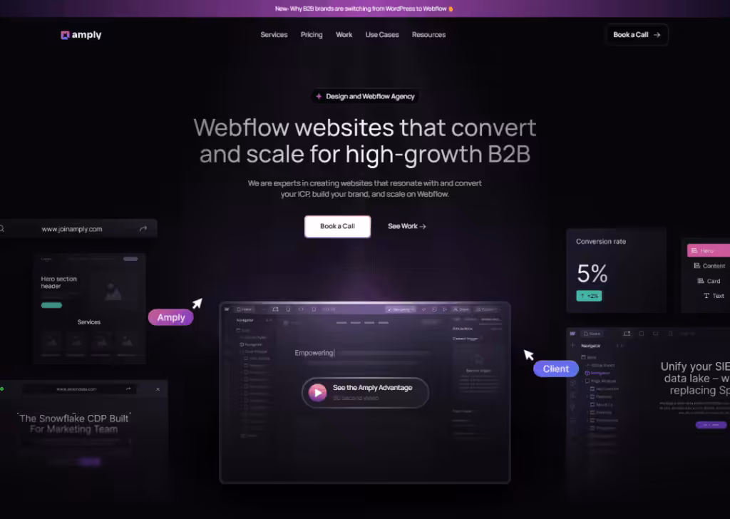 Top 9 best b2b website design agencies 7 Amply - Homepage