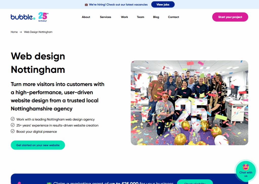 Top 9 Best Website Design Companies in Nottingham 6 Bubble Design - Homepage