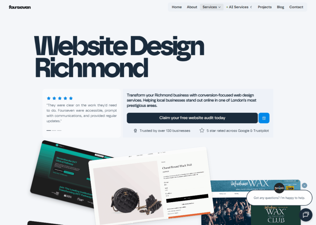 Top 9 Best Website Design Companies in Richmond 2 Fourseven - Homepage