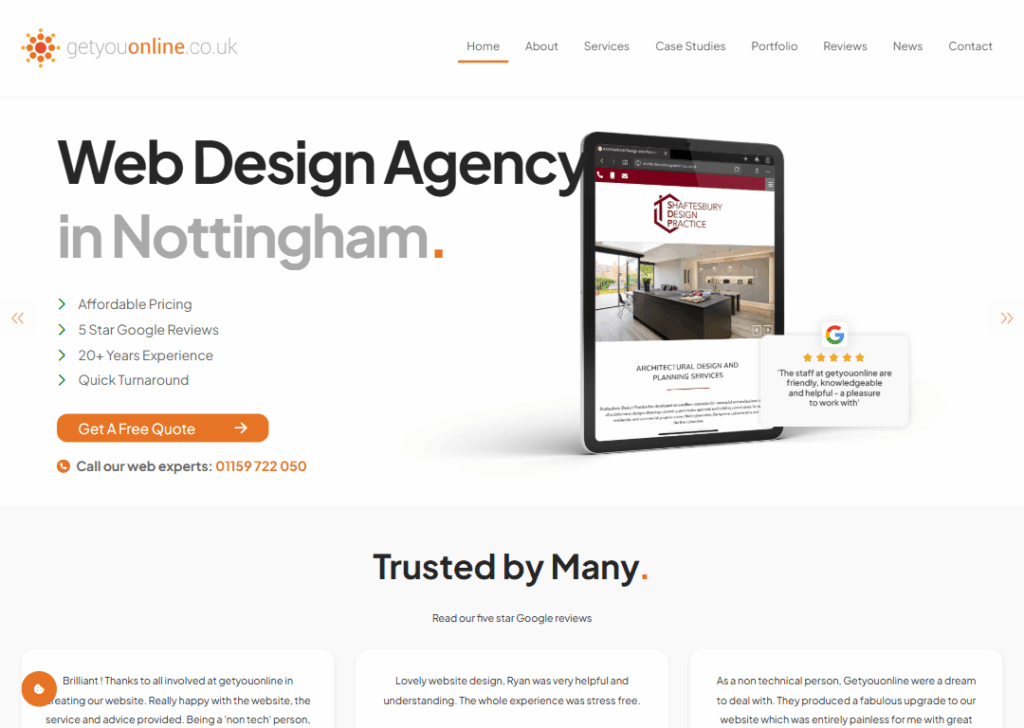 Top 9 Best Website Design Companies in Nottingham 7 Get You Online - Homepage