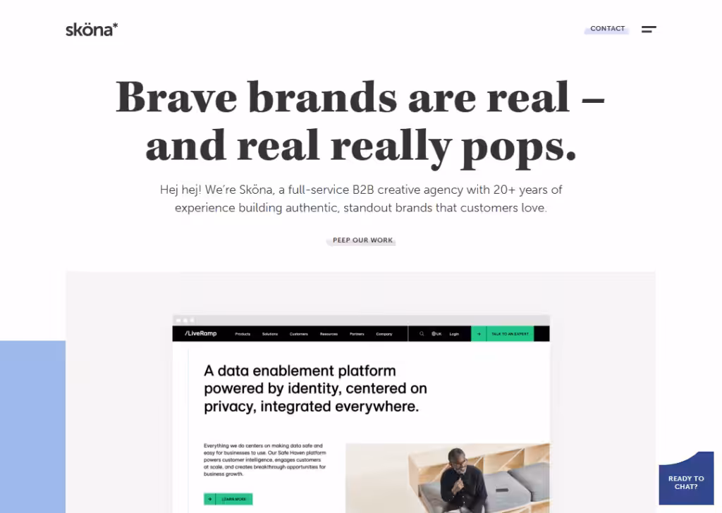 Top 9 best b2b website design agencies 6 Sköna - Homepage