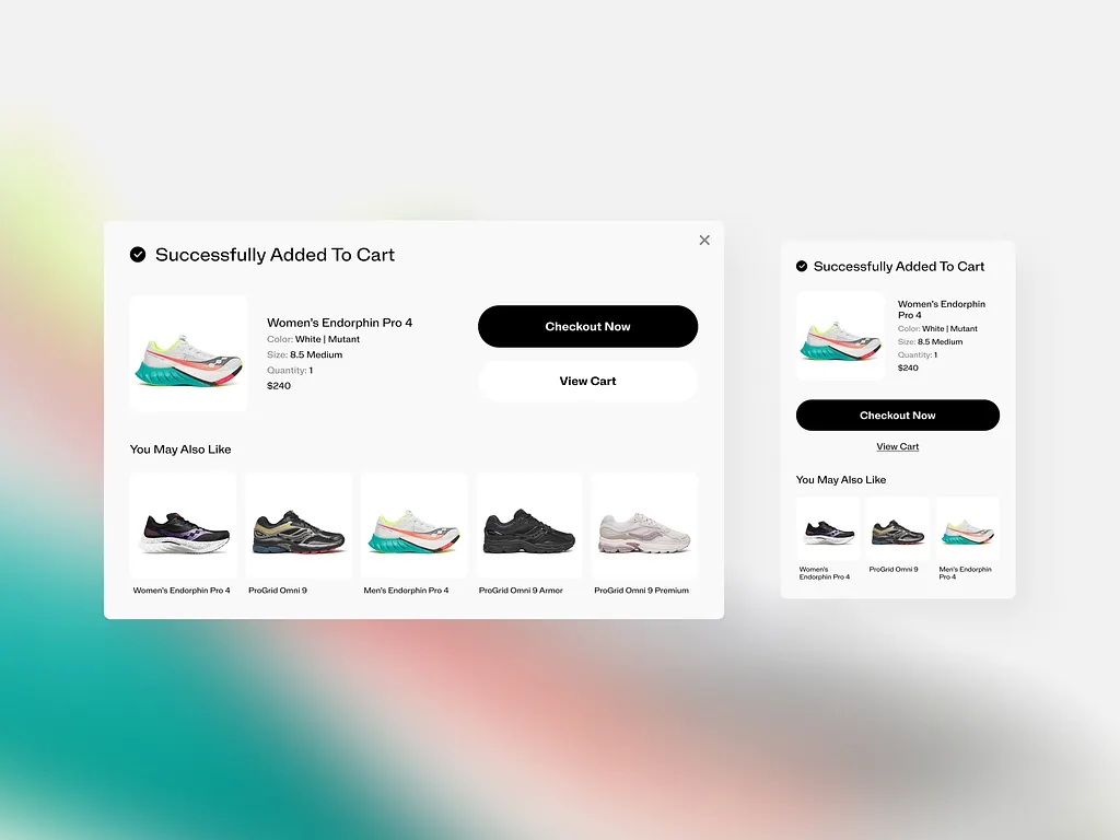 Saucony Add-to-Cart Confirmation Pop-Up – UX Test vs. Mini Cart