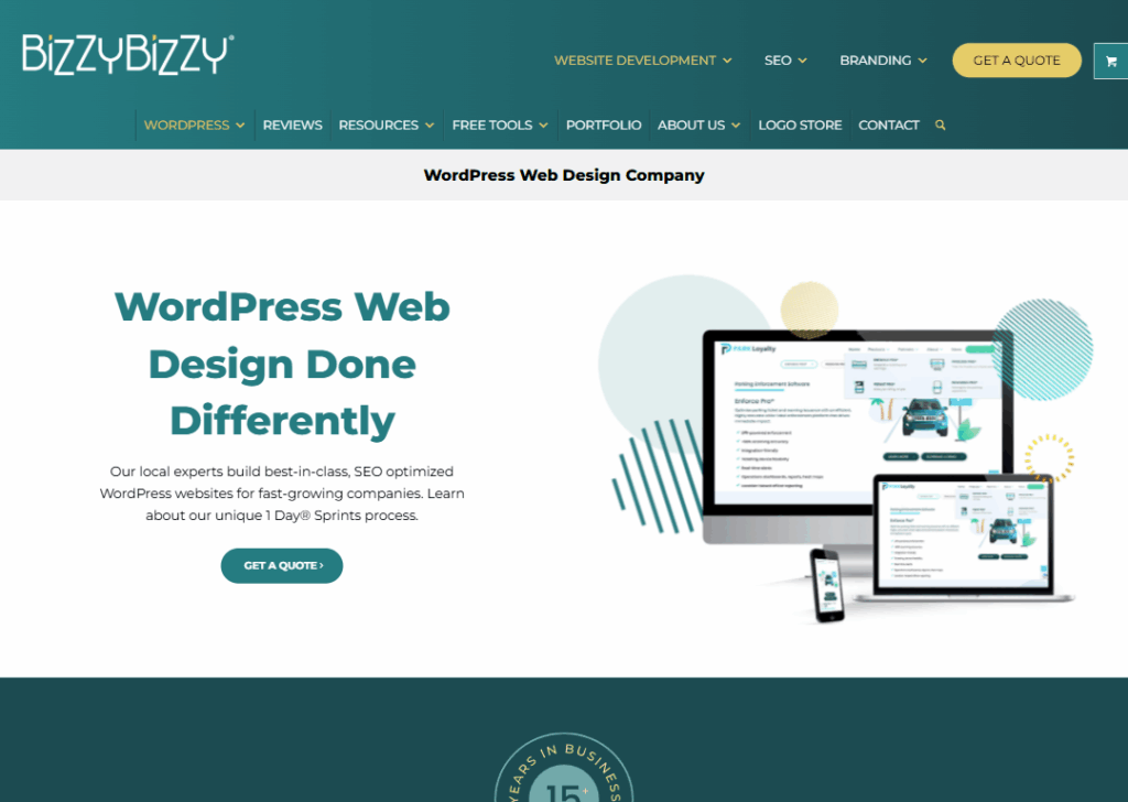 Top 9 Best WordPress Website Design Companies 7 Bizzy Bizzy - Homepage