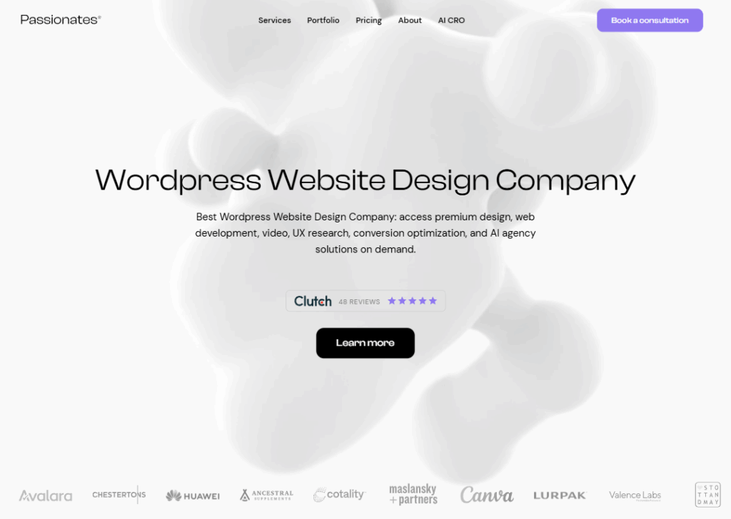 Top 9 Best WordPress Website Design Companies 6 Passionates - Homepage