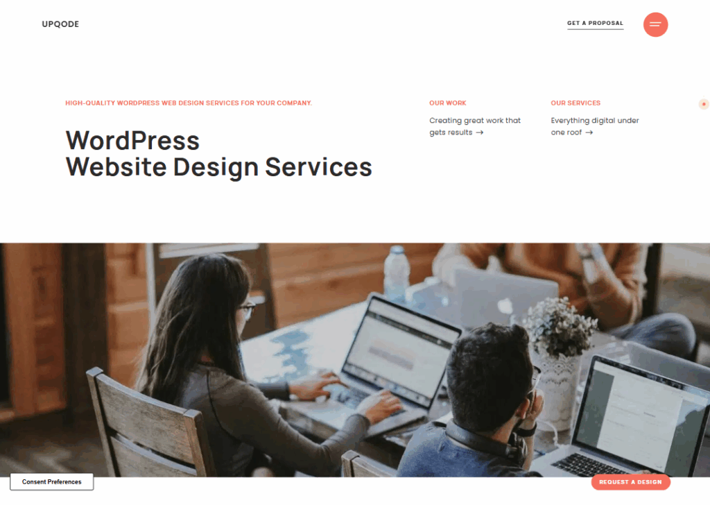 Top 9 Best WordPress Website Design Companies 4 UPQODE - Homepage