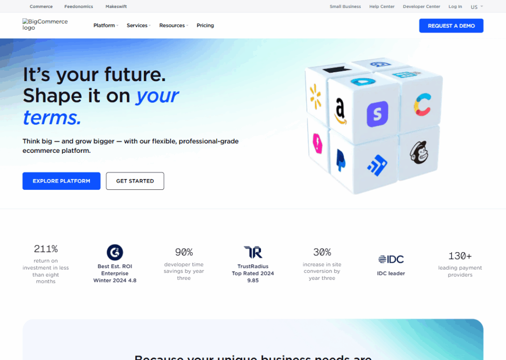 Best Website for Ecommerce Small Business: Agency Picks 5 bigcommerce-homepage