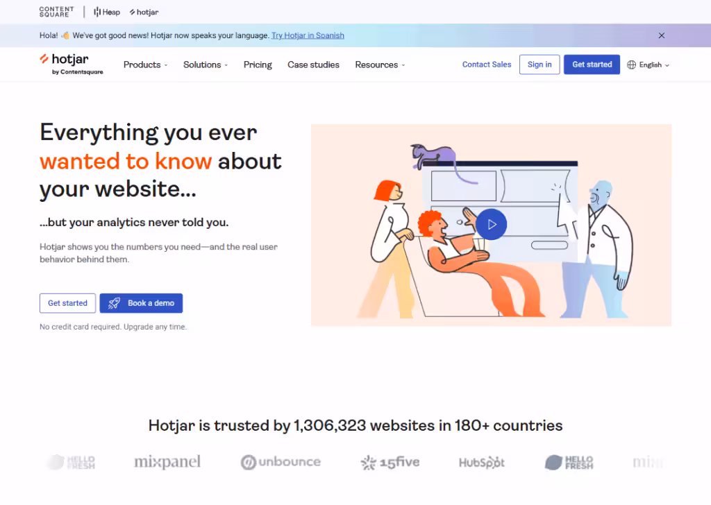 15 best UX design tools (category breakdown) 5 Hotjar - Homepage
