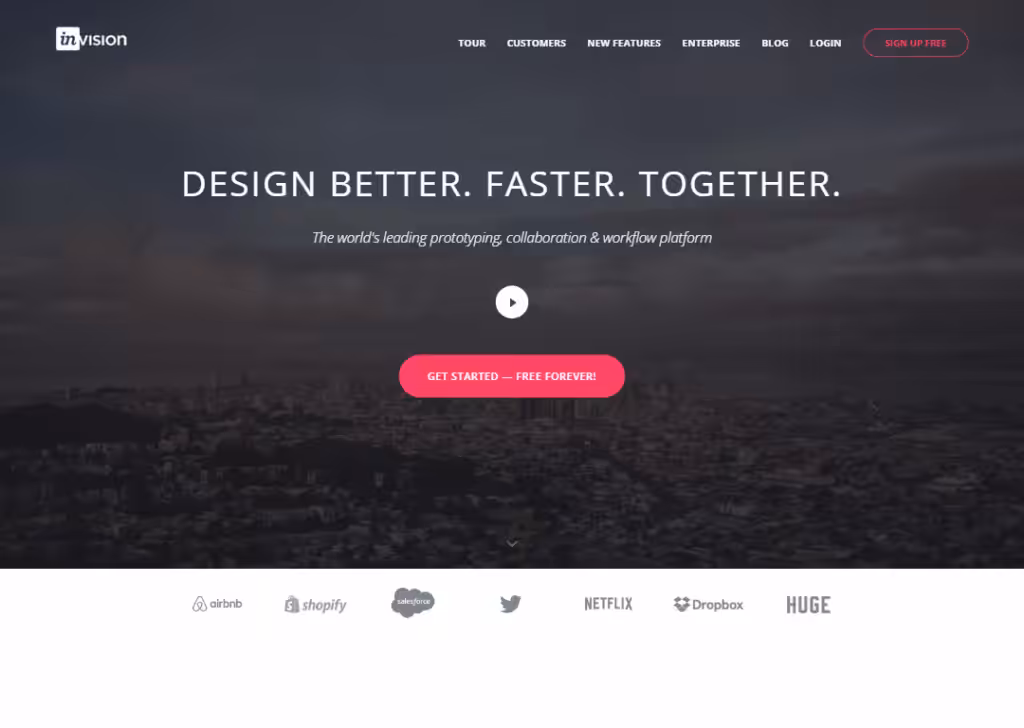 15 best UX design tools (category breakdown) 4 InVision - Homepage