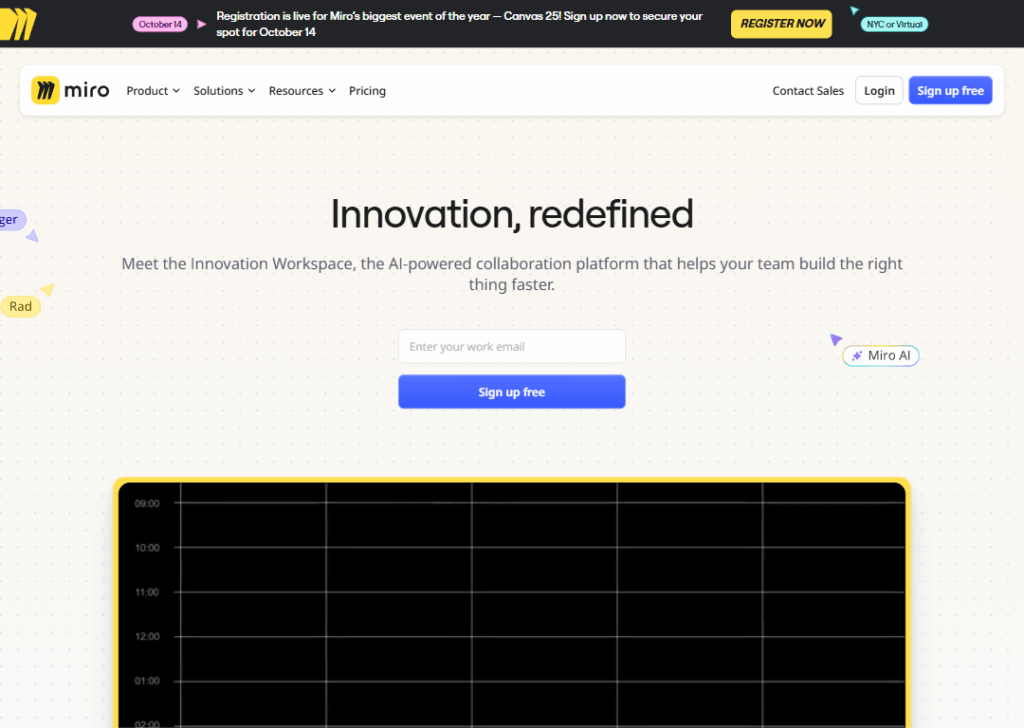 Miro - Homepage