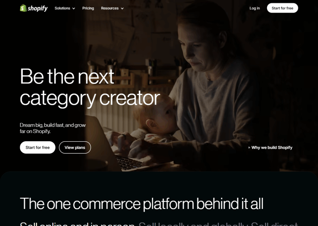 Best Website for Ecommerce Small Business: Agency Picks 1 shopify-homepage