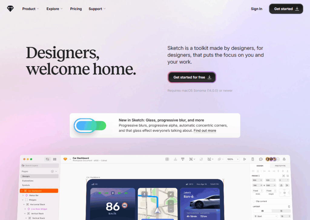 Sketch - Homepage