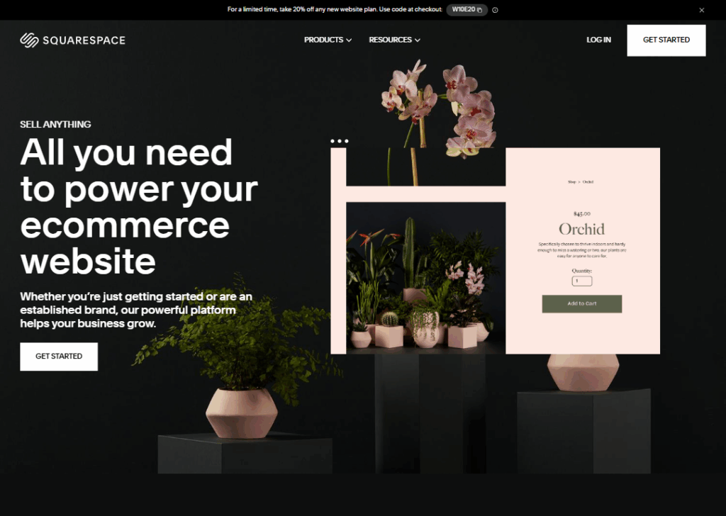 Best Website for Ecommerce Small Business: Agency Picks 3 squarespace-homepage