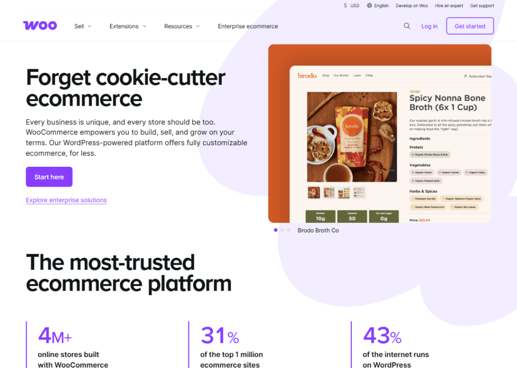 Best Website for Ecommerce Small Business: Agency Picks 4 woocommerce-homepage