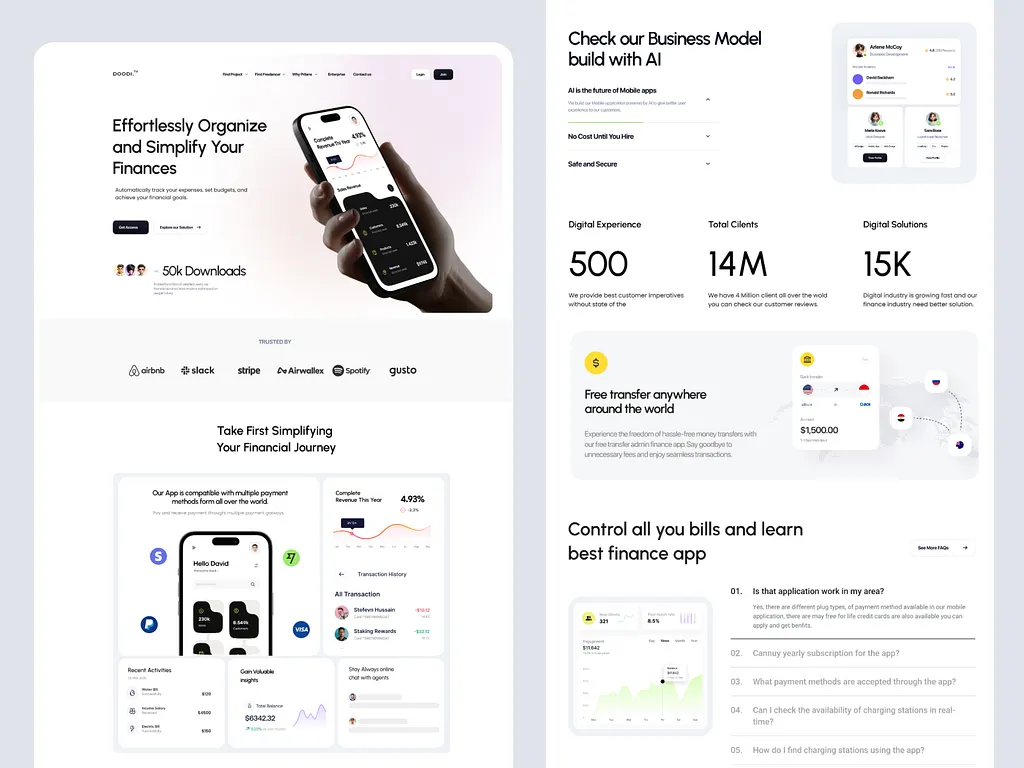 App landing page design