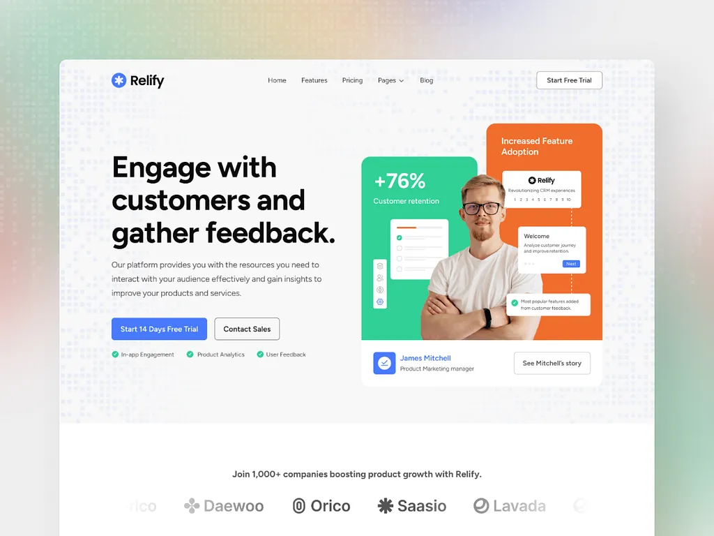 CRM Landing Page UI/UX Design